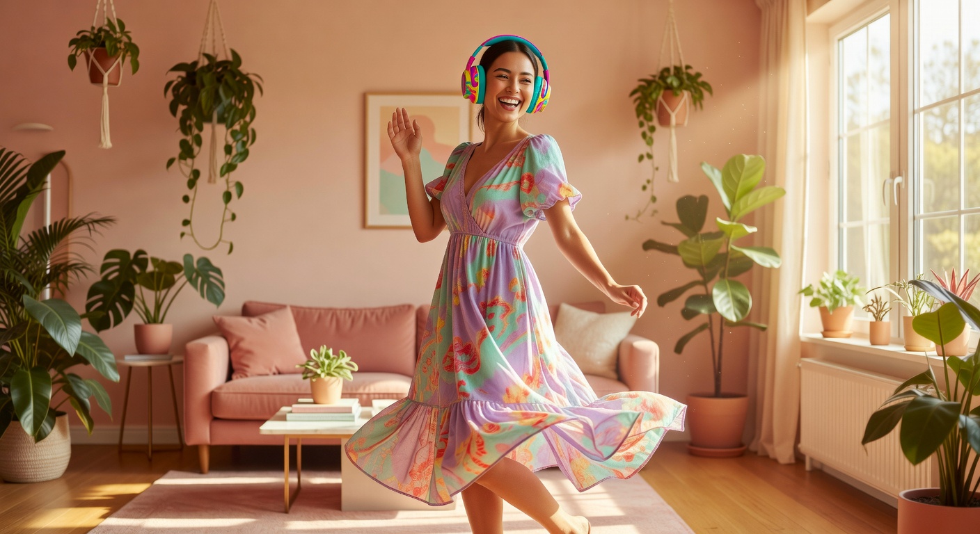 Woman listening to music
