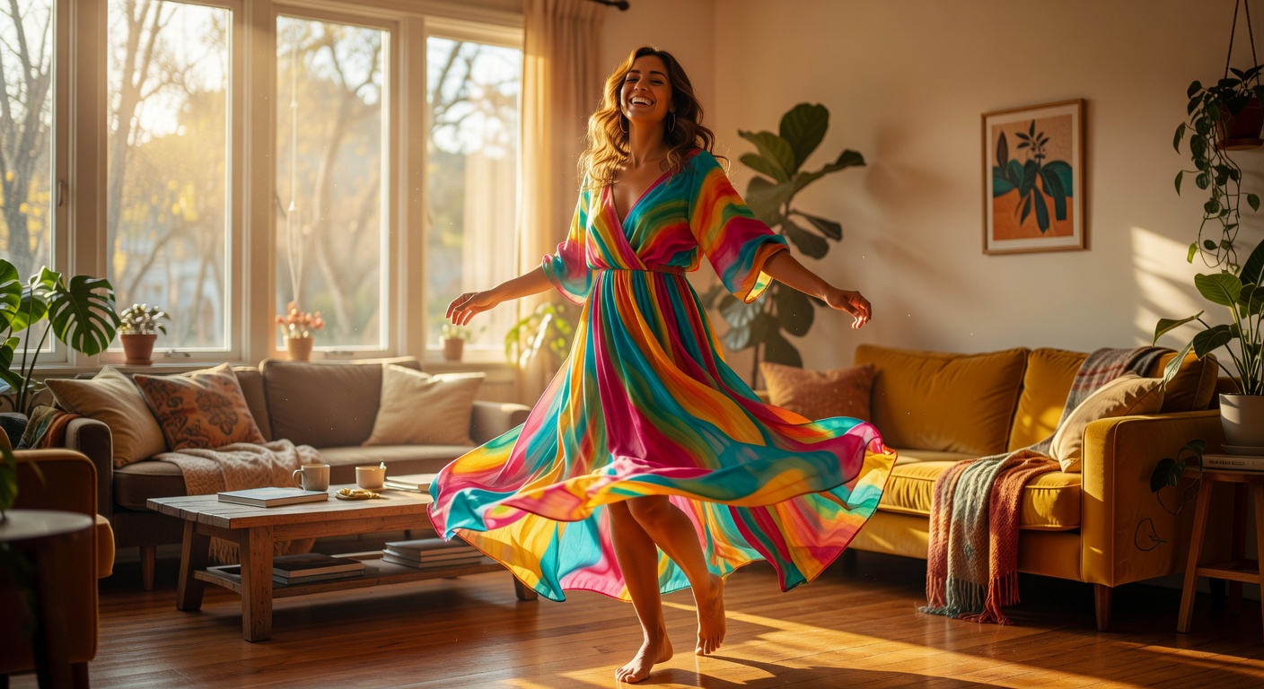 Woman dancing freely
