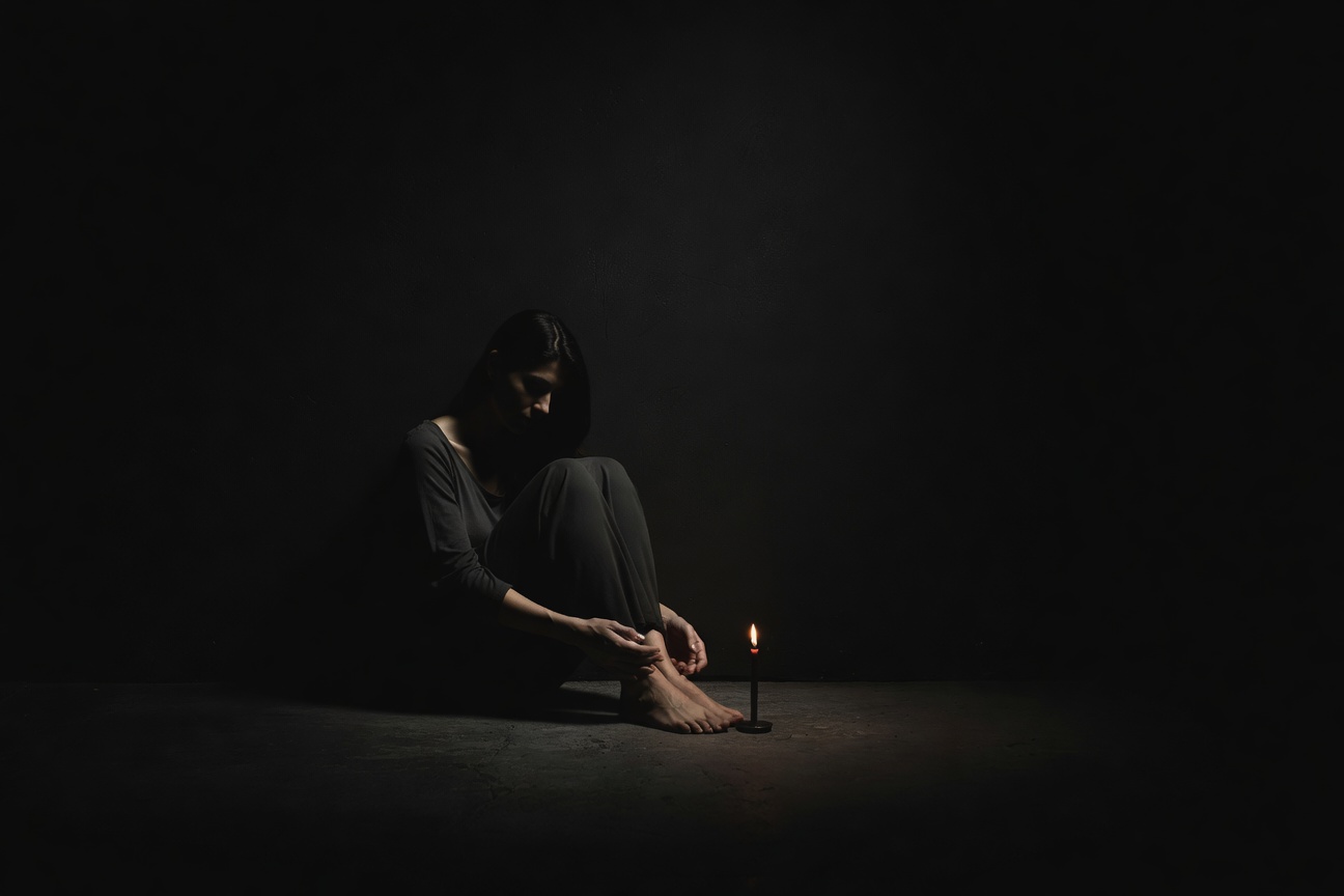 Sitting with grief by candlelight
